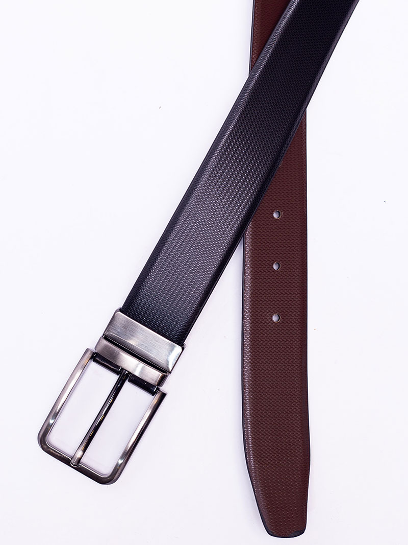 Textured Reversible Leather Belt