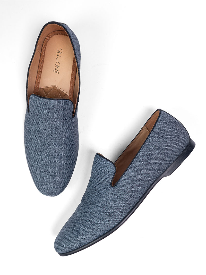 Blue Casual Slip‑On Loafers